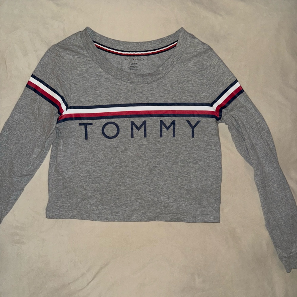 Tommy Hilfiger Gray Long Sleeve with Stripe Detail